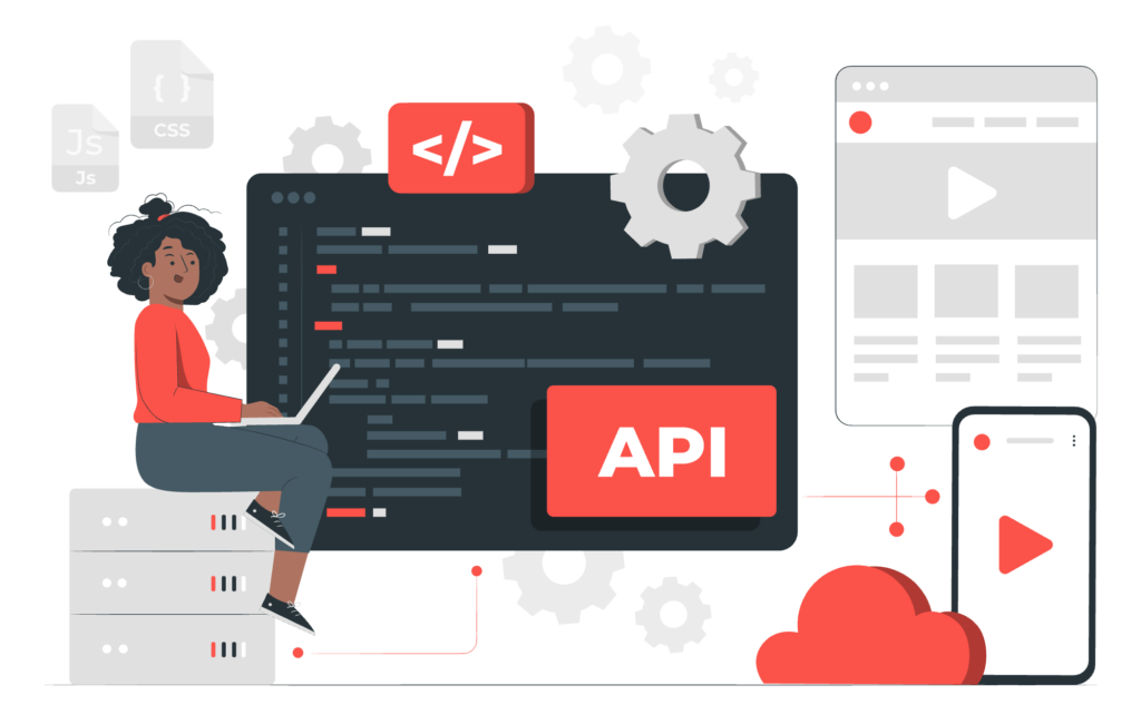 Illustration comparing API and SDK concepts in software development